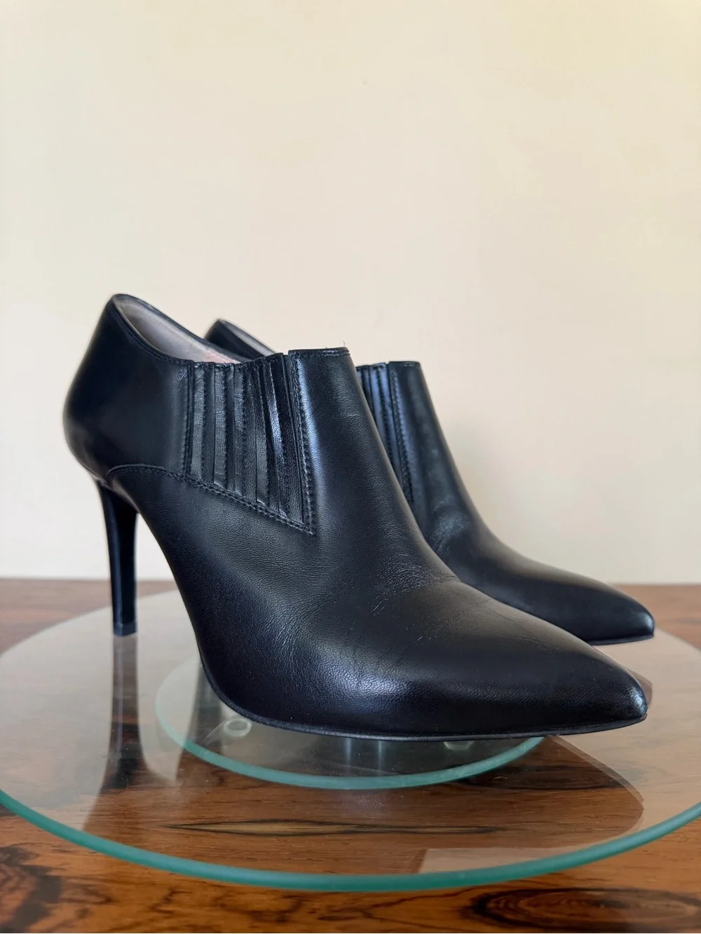 Inez booties Marisol 90 in Black Calf Leather size 7.5 W